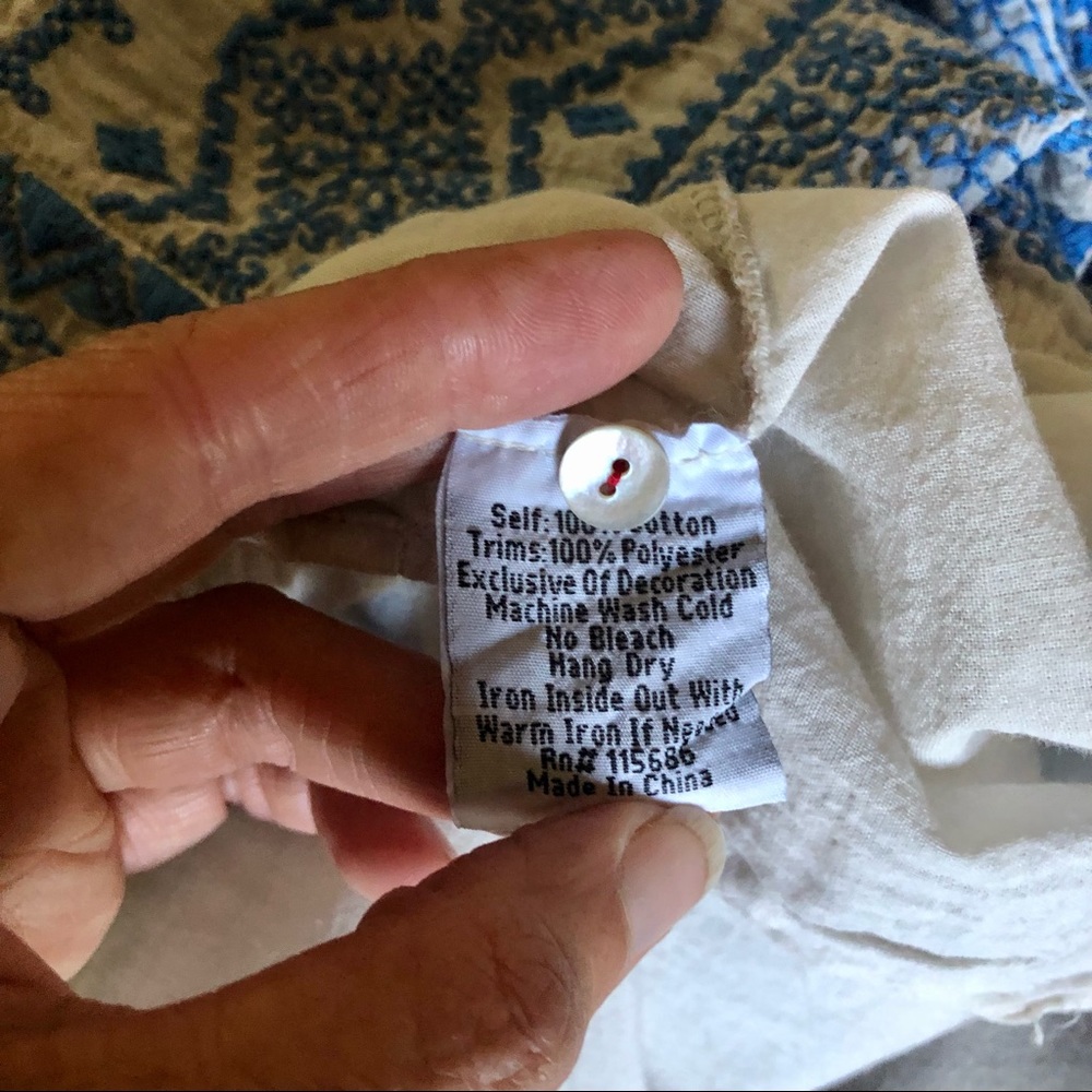 Johnny Was White Cotton Embroidered Top - Picture 8 of 8